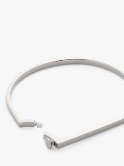 Monica Vinader Signature Skinny Bangle - view 2, Silver