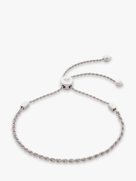 Monica Vinader Corda Rope Chain Bracelet, Silver, Silver