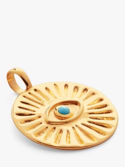 Monica Vinader Talisman Evil Eye Pendant Charm, Gold - view 2, Gold