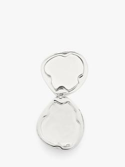 Monica Vinader Deia Pebble Locket Charm, Silver - view 2, Silver