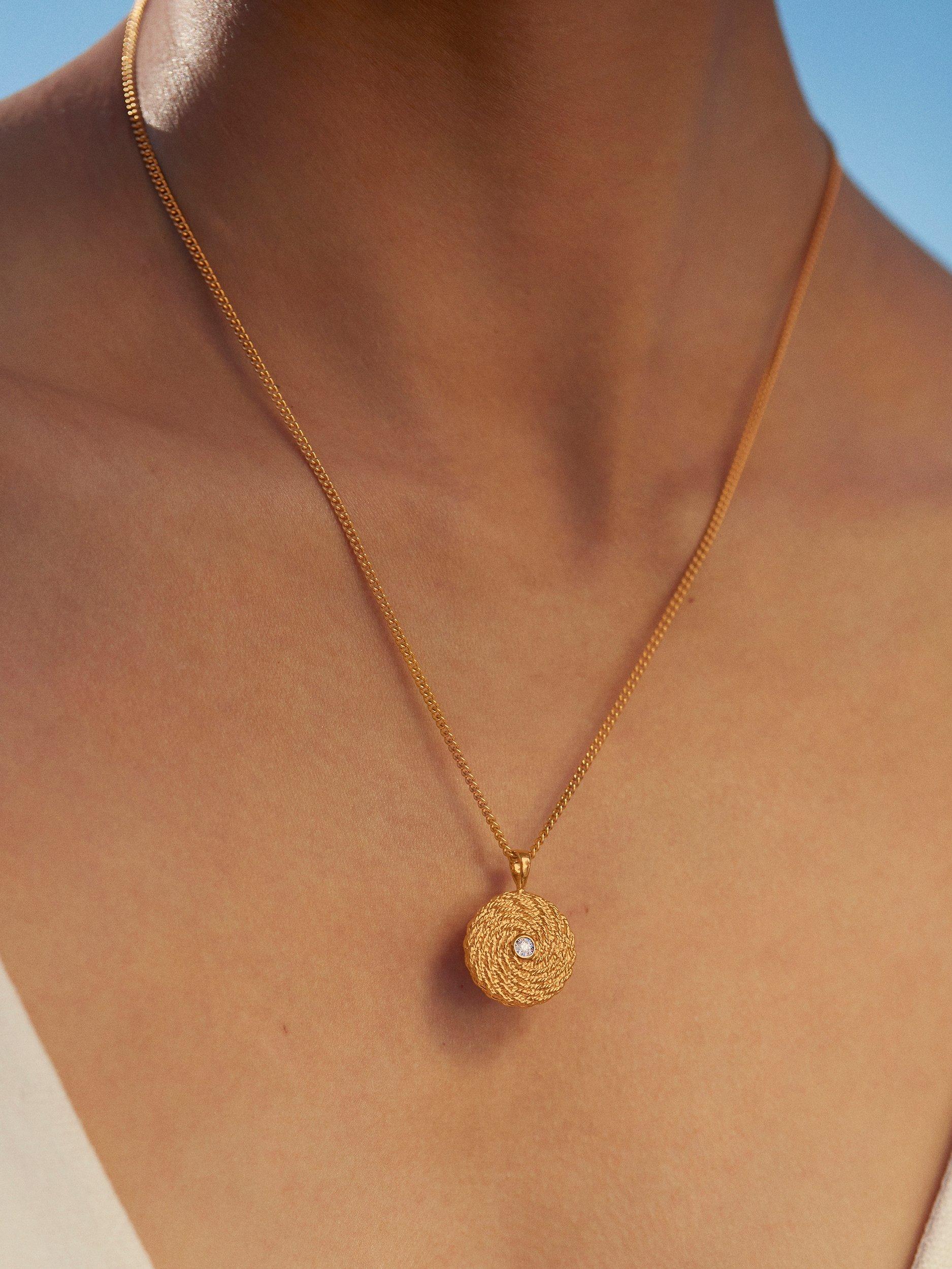 Product image 4 of 6, which shows Monica Vinader Corda Diamond Locket, Gold