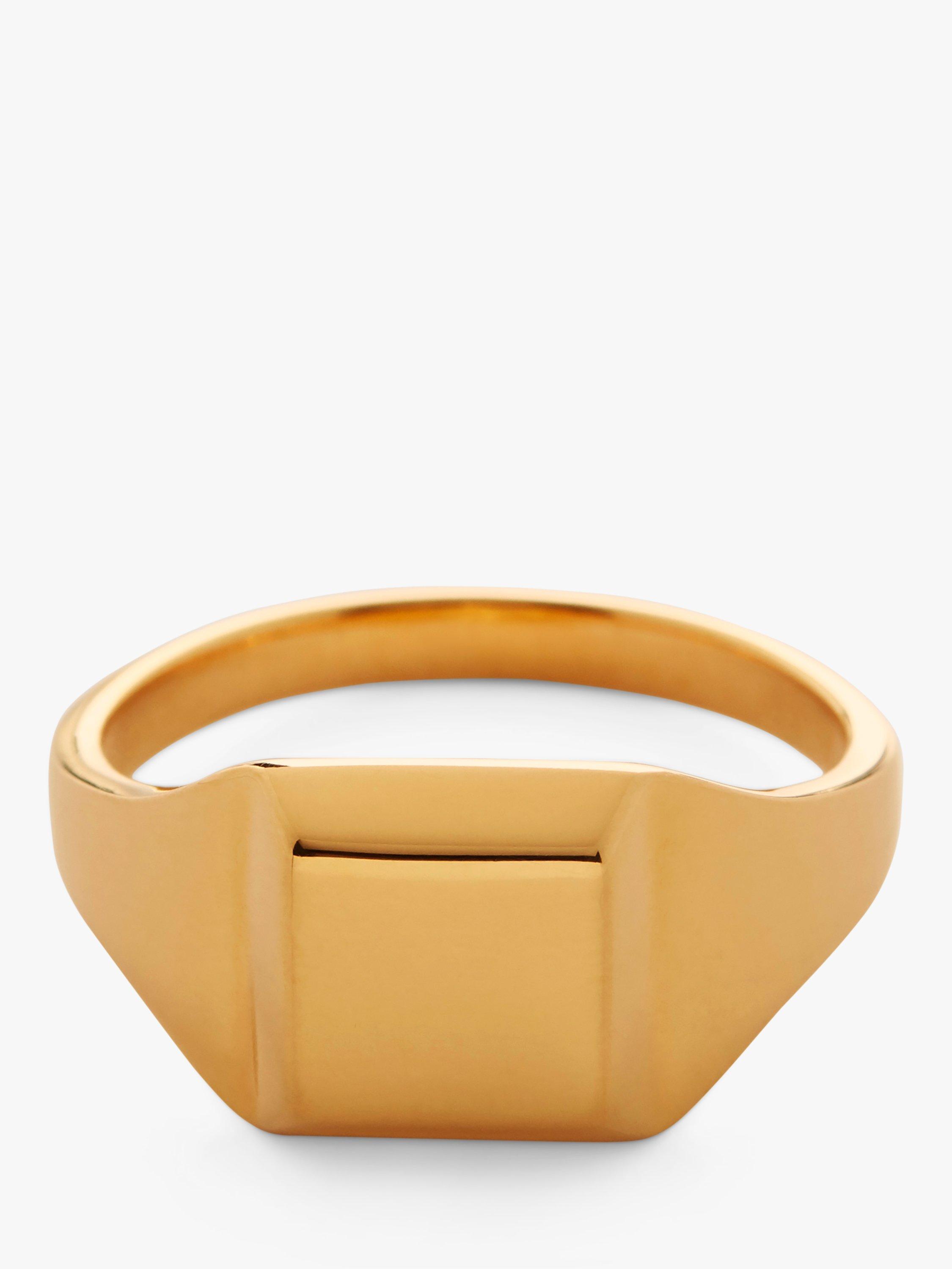 Product image 1 of 4, which shows Monica Vinader Signature Signet Ring, Gold, M