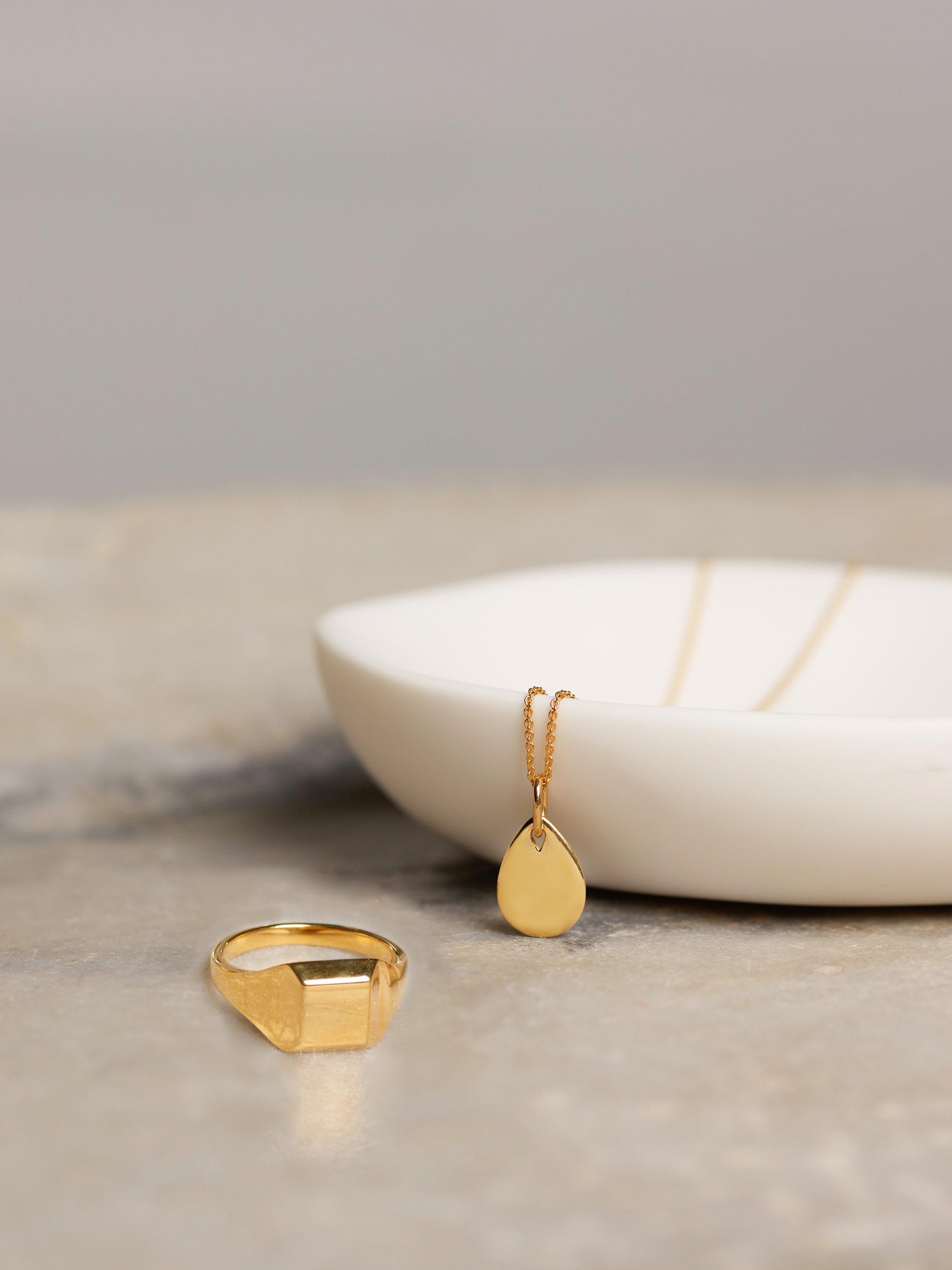 Product image 4 of 4, which shows Monica Vinader Signature Signet Ring, Gold, M