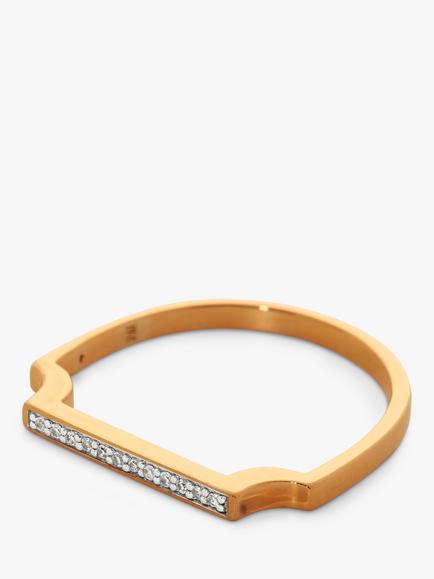 Monica Vinader Signature Diamond Ring, Gold - view 2, Gold
