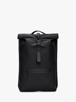 Rains Roll-Top Rucksack, 13L, Black