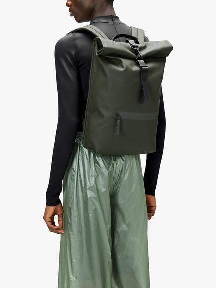Rains Roll-Top Rucksack, 13L - view 2, Green