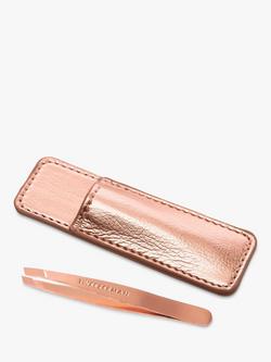 Tweezerman Rose Gold Mini Slant Tweezers with Case, 