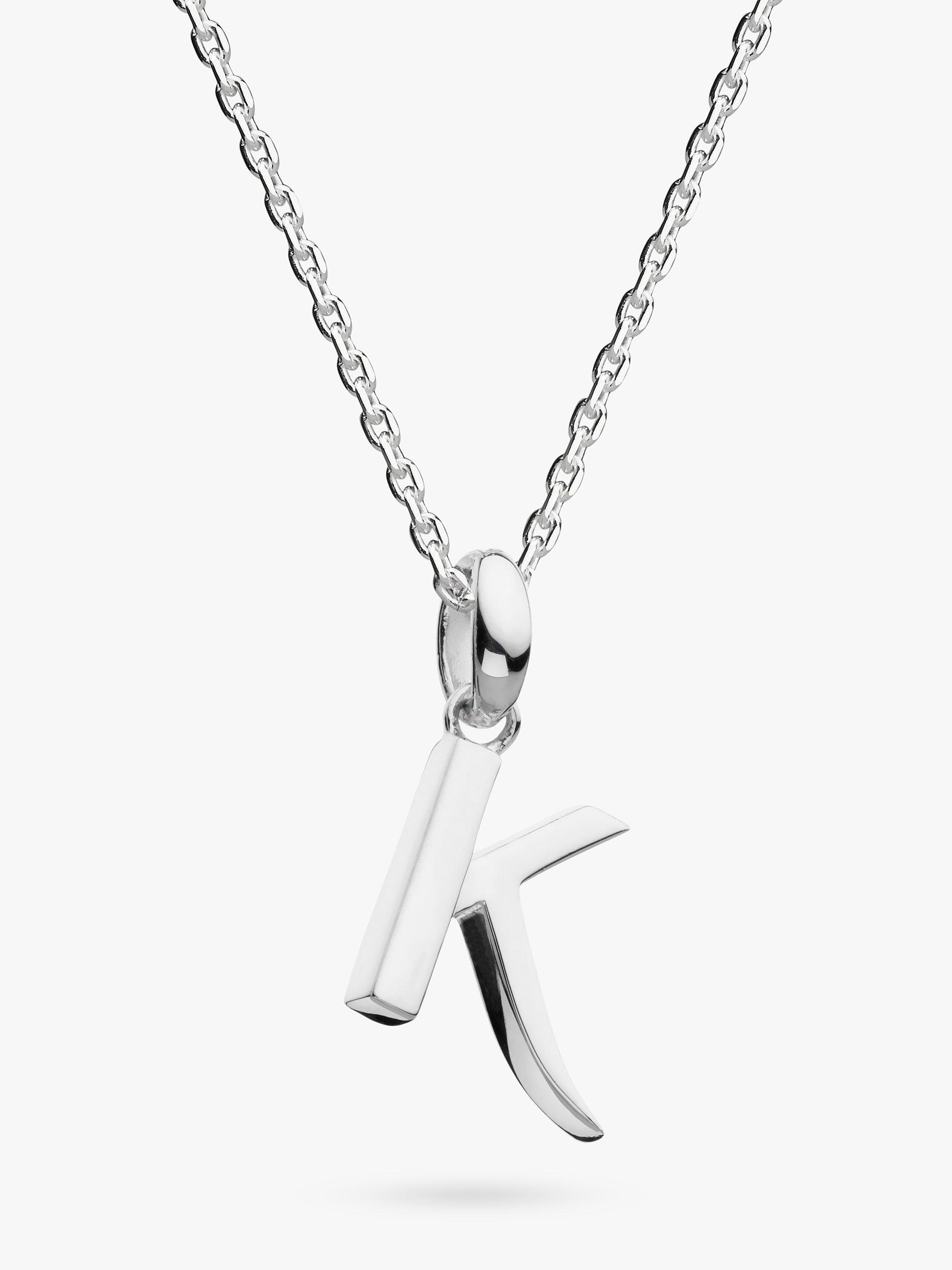 Kit Heath Skript Collection Signature Initial Pendant Necklace, Silver, K