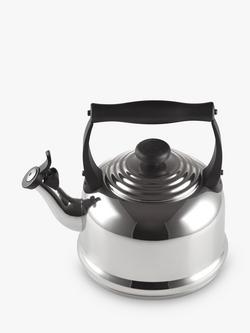 Le Creuset Traditional Stovetop Whistling Kettle, 2.1L - view 2, Stainless Steel