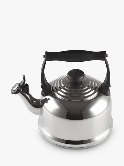Le Creuset Traditional Stovetop Whistling Kettle, 2.1L - view 2, Stainless Steel