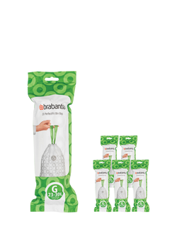 Brabantia PerfectFit Bin Liners, 23-30L - Size G, 120 Bags, White