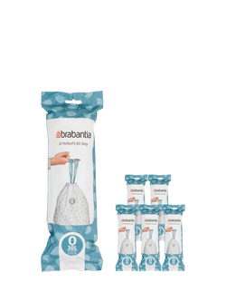 Brabantia PerfectFit Bin Liners, 30L - Size O, 120 Bags, White