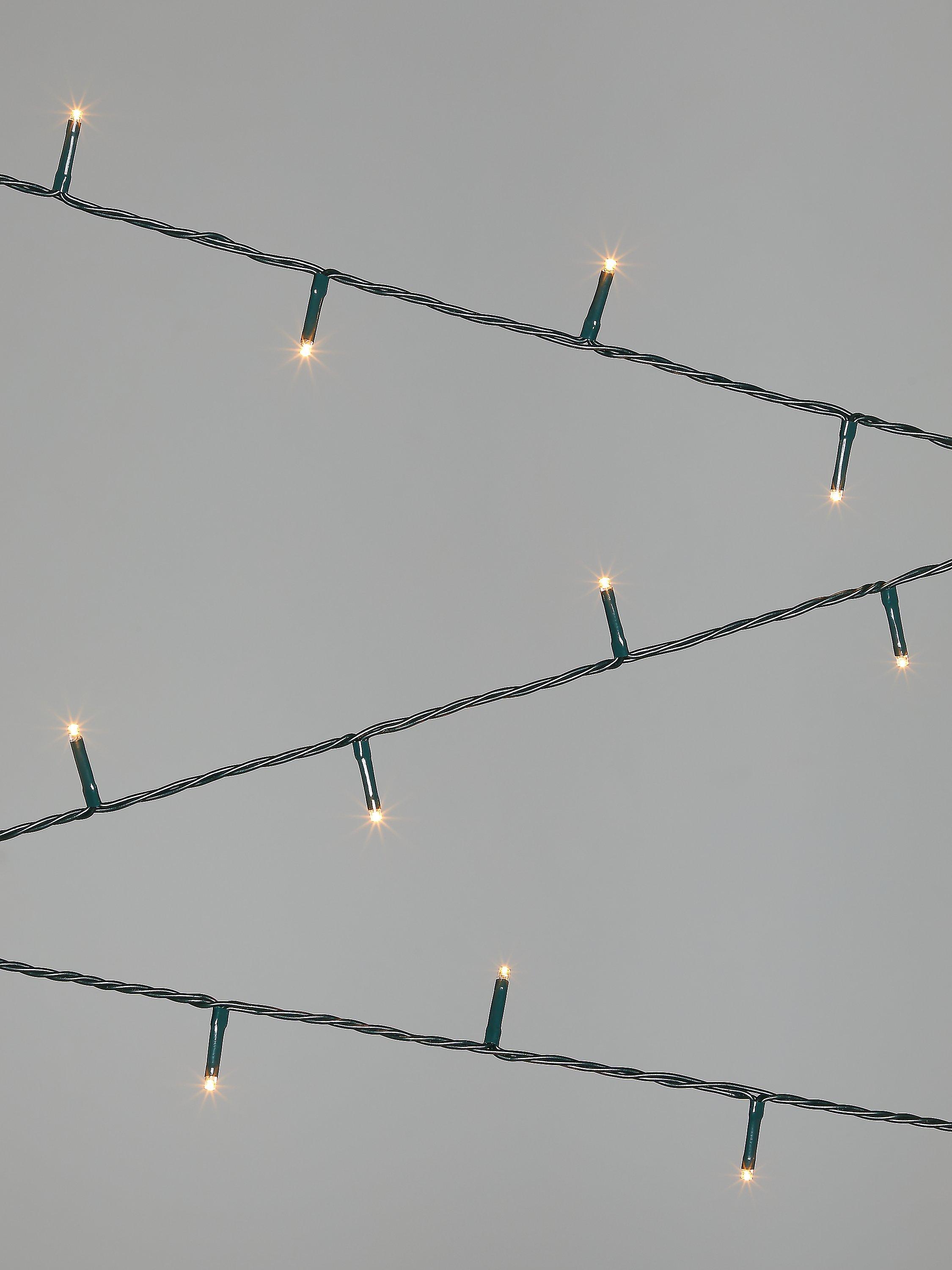 John Lewis 480 LED Lights, Green Wire / Warm White