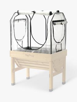 VegTrug Classic Greenhouse Frame & Multi Cover Set for Outdoor Small Planter, White Clear