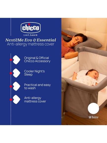 Chicco Next2Me Terry Cloth Mattress Cover, White - view 2, White
