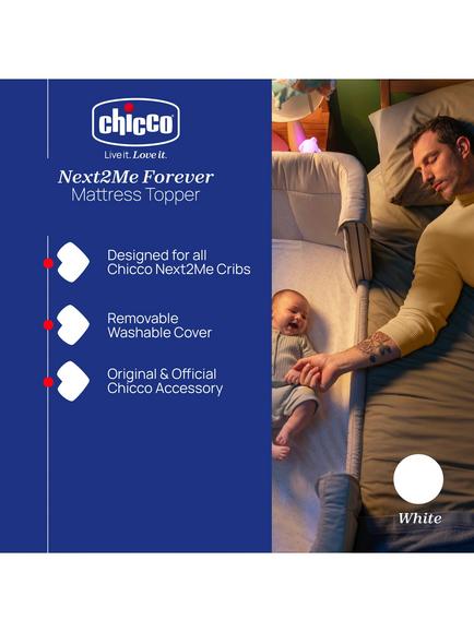 Chicco Next2Me Forever Terry Mattress Cover with Corners, White - view 2, White