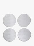 John Lewis Etched Scallop Stainless Steel Round Coasters, Set of 4, Silver Silver