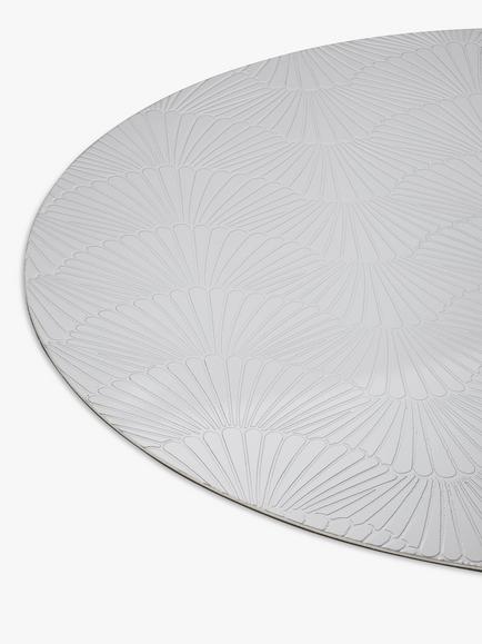 John Lewis Etched Scallop Stainless Steel Round Placemats, Set of 2 - view 2, Silver Silver