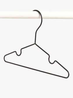 John Lewis Metal Children's Clothes Hangers, Set of 5, Black - view 2, Black