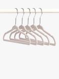 John Lewis Flock Children's Coat Hanger, Pack of 5, Grey