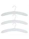 John Lewis Padded Cotton Clothes Hangers, Set of 3, White