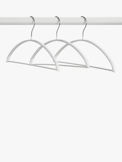 John Lewis Non-Slip Coated Metal Crescent Hangers, Pack of 3, White - view 2, White
