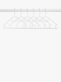 John Lewis Plastic Swivel Hangers, Set of 6, White - view 2, White