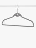 John Lewis Flock Clothes Hangers, Pack of 20, Grey
