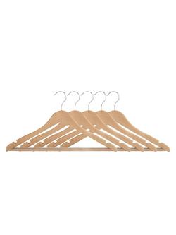 John Lewis Jacket Hangers (FSC Beech), Pack of 6, Natural, Natural