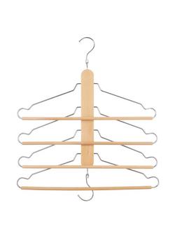 John Lewis Space Saving Clothes Hanger (FSC Wood), Natural