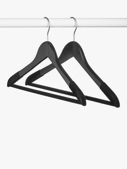 John Lewis Suit Hangers, (FSC Wood) Pack of 2, Black - view 2, Black