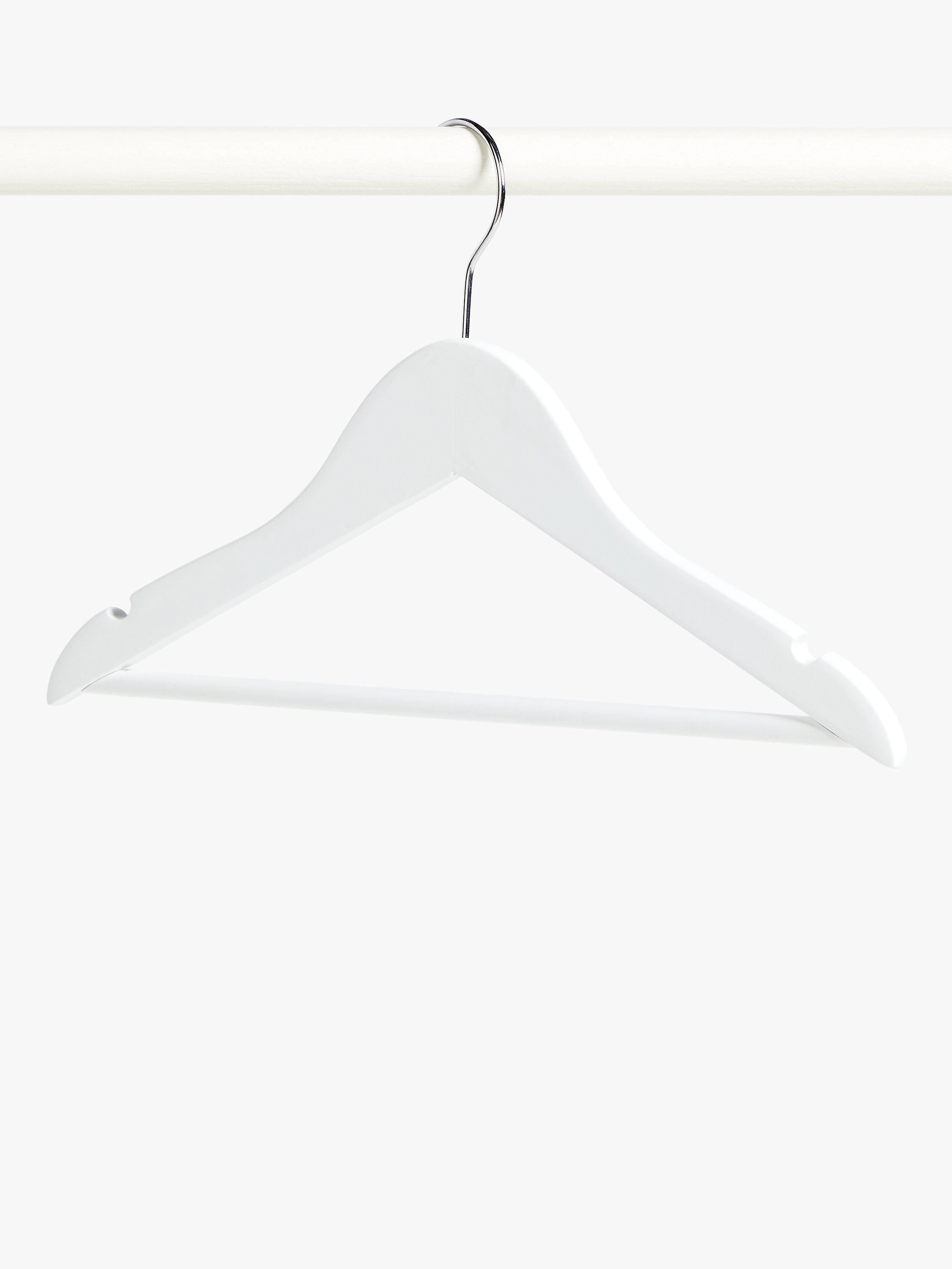 John Lewis Children s FSC Lotus Wood Clothes Hangers Pack of 6 White