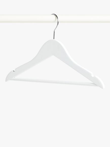 John Lewis Children's (FSC- Lotus Wood) Clothes Hangers, Pack of 6, White - view 2, White