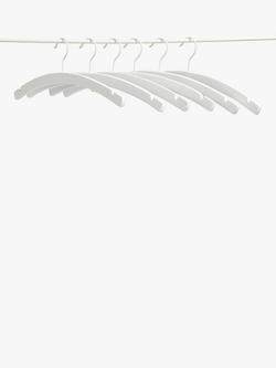 John Lewis Crescent Hanger (FSC Beech), Set of 6, White