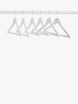 John Lewis Clothes Hangers (FSC), Pack of 6, White - view 2, White