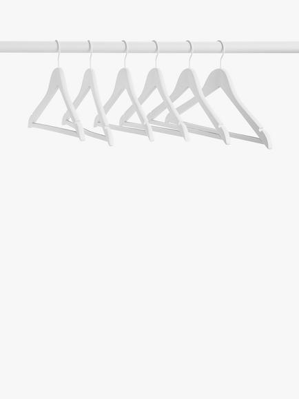 John Lewis Clothes Hangers (FSC), Pack of 6, White - view 2, White