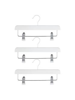 John Lewis Clip Hangers, (FSC Beech) Pack of 3, White, White