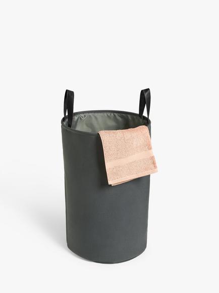 John Lewis Canvas Laundry Basket - view 2, Slate