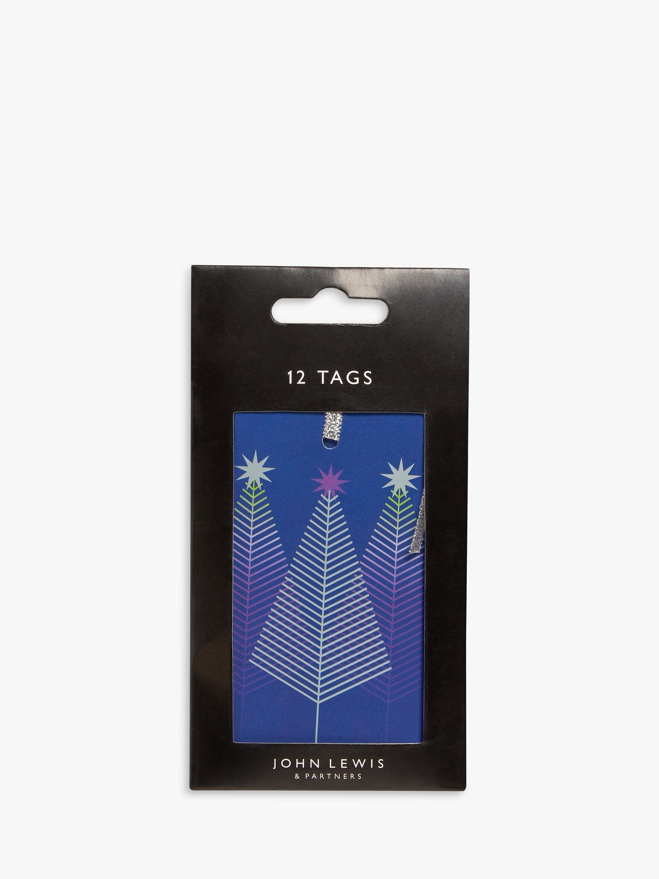 John Lewis Beyond Christmas Holographic Tree Gift Tags, Pack of 12
