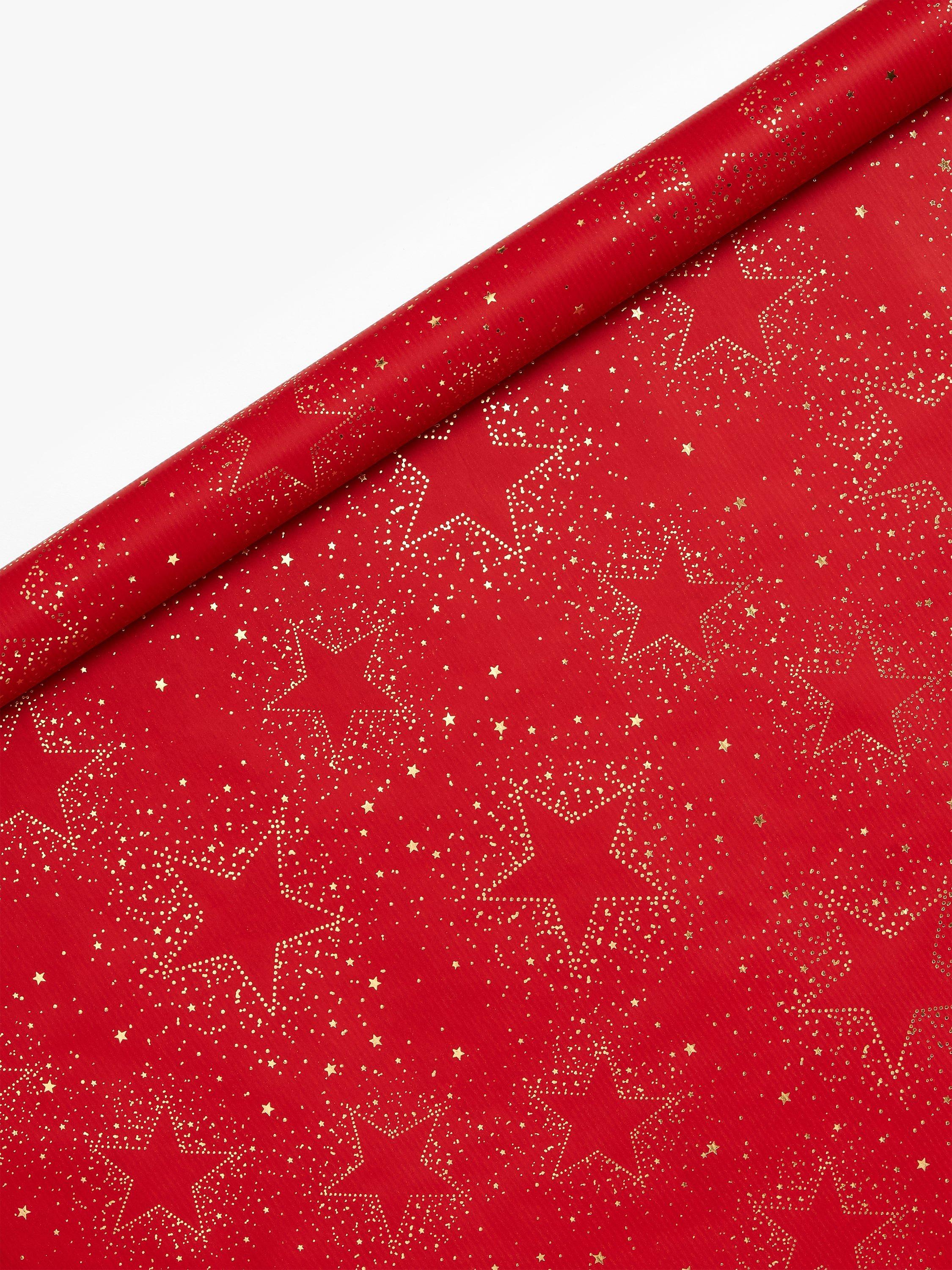 John Lewis Royal Fairytale Red Star Gift Wrap, 4m