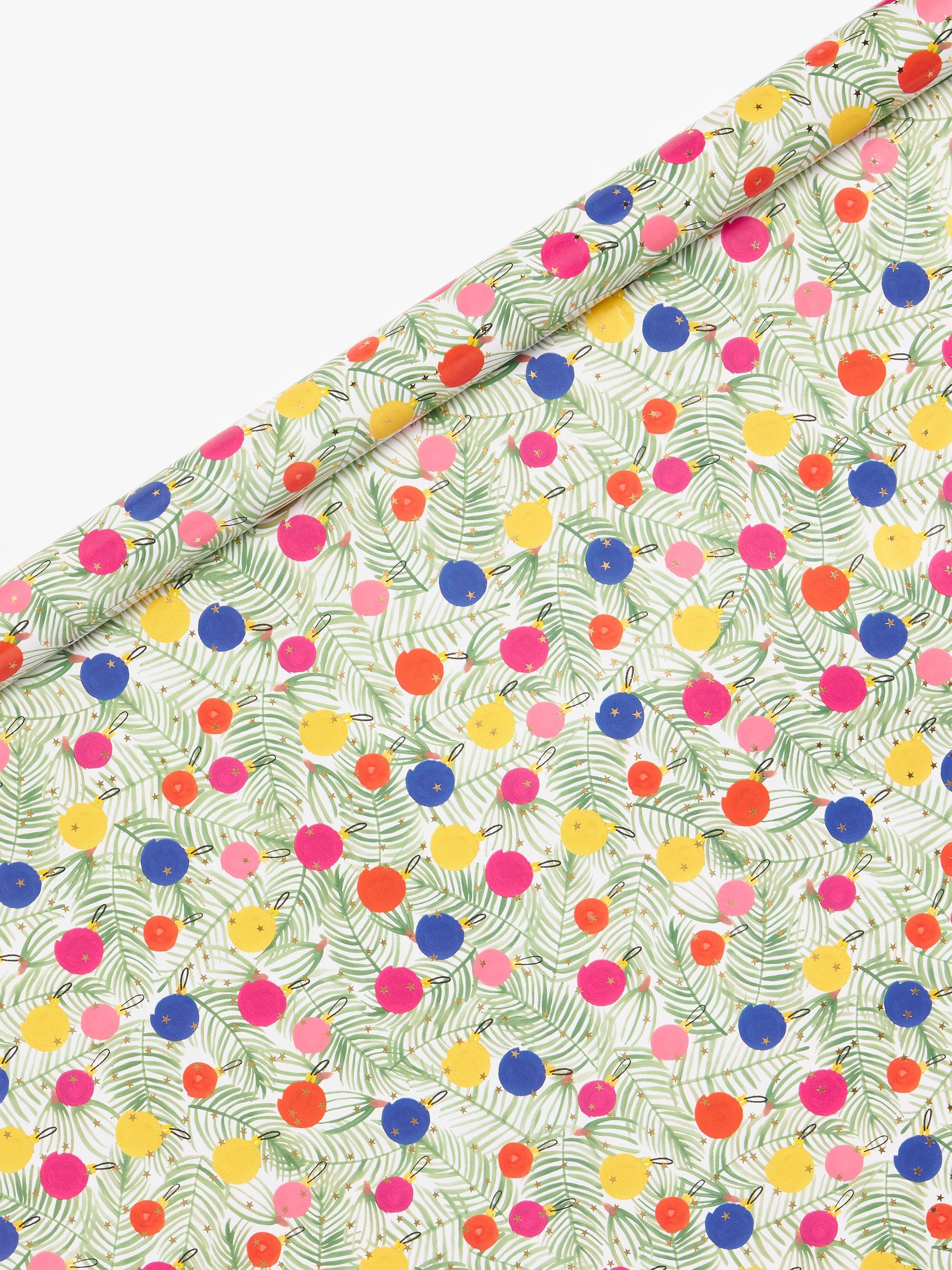 John Lewis Rainbow Time Capsule Baubles Gift Wrap, 4m