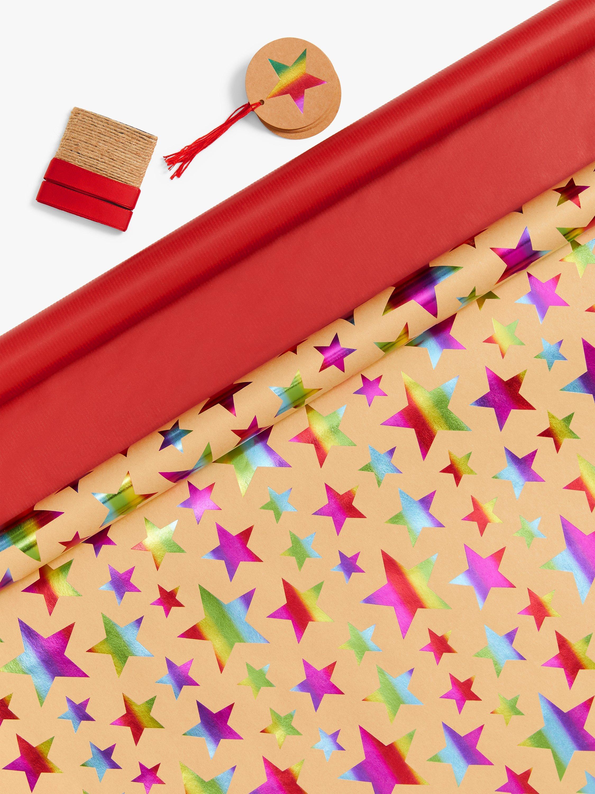 John Lewis Rainbow Time Capsule Rainbow Star Gift Wrap Kit