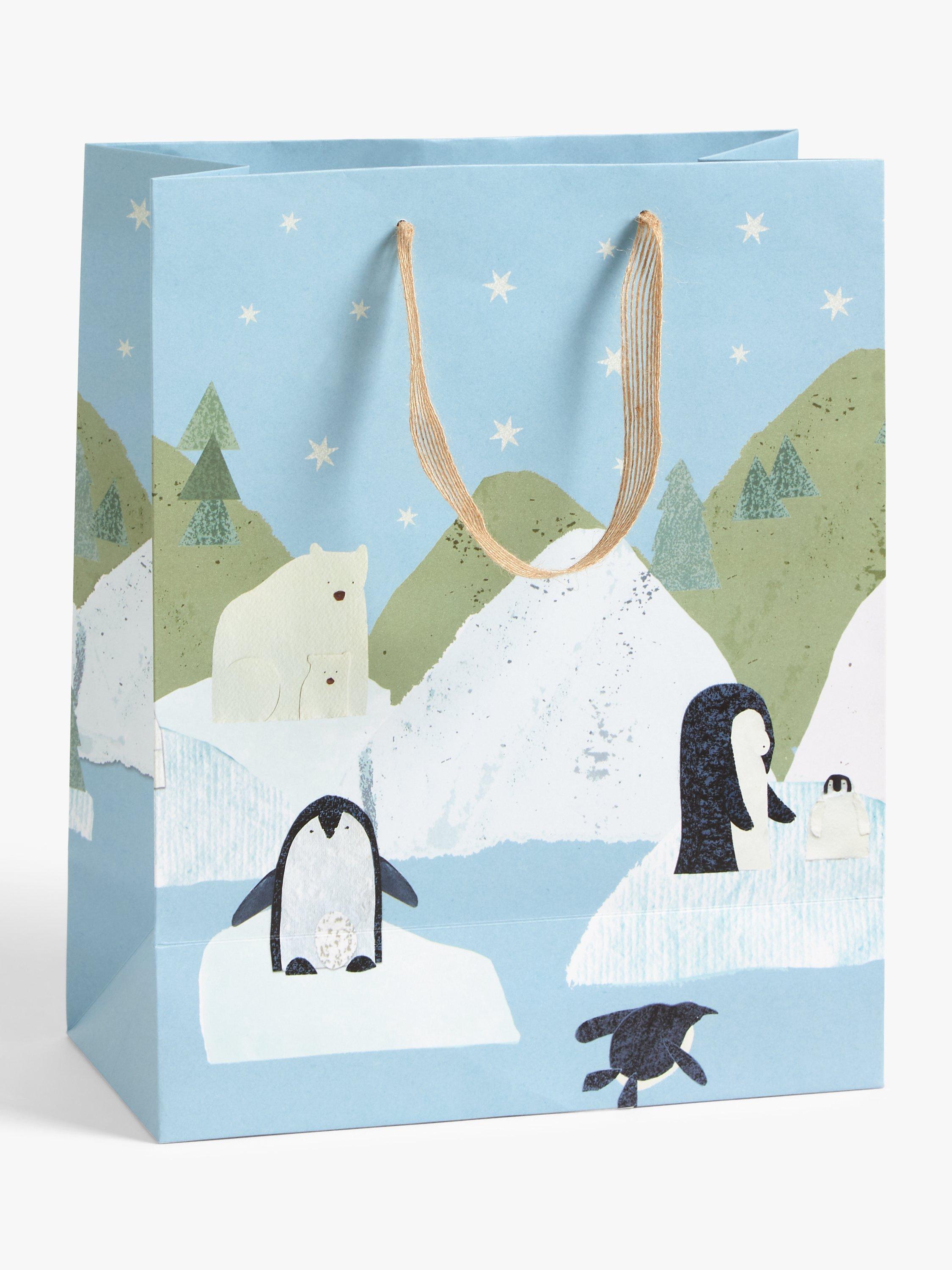 John Lewis Polar Planet Penguin Gift Bag, Medium