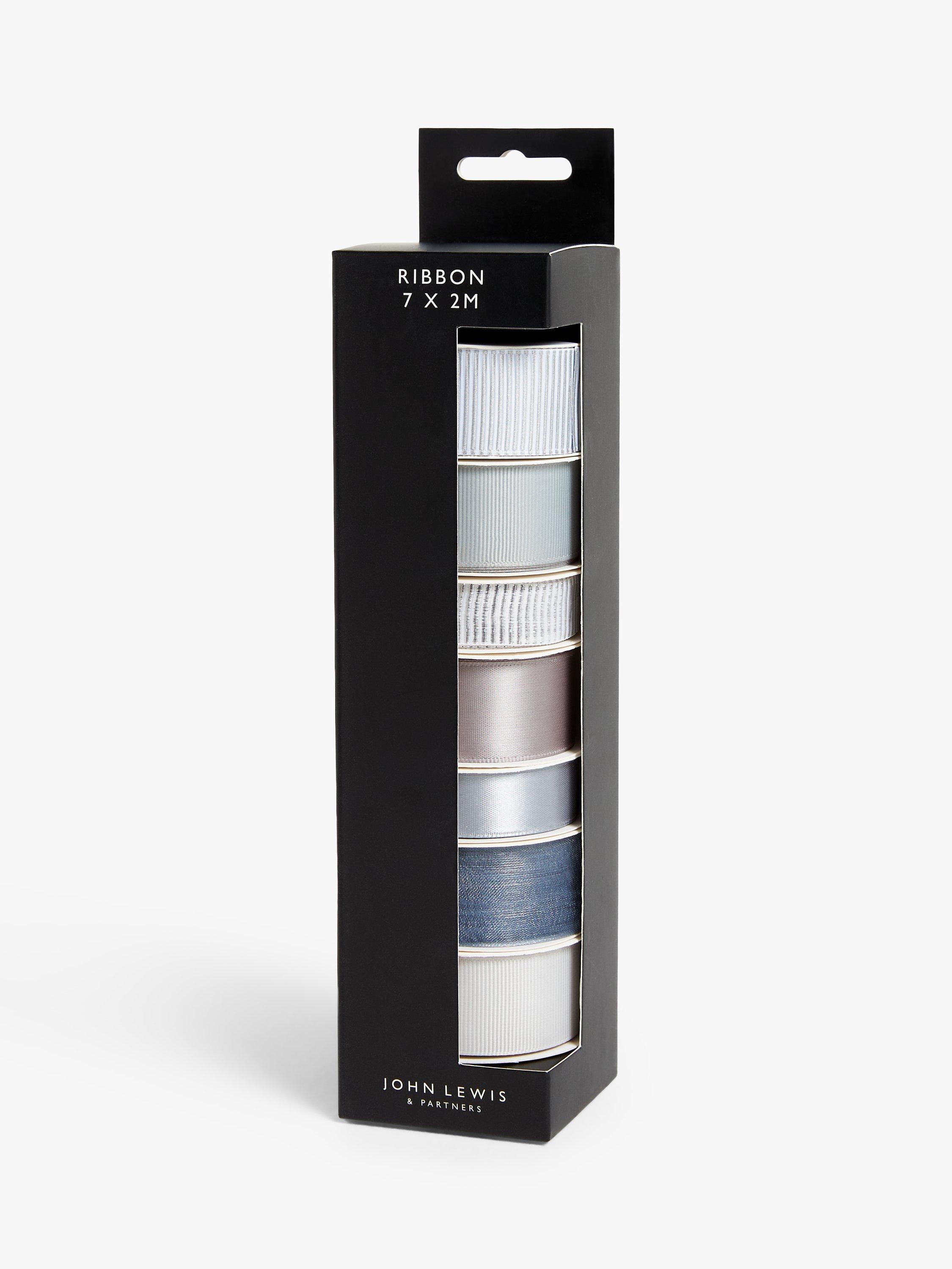 John Lewis Beyond Christmas Gift Ribbon, 7x 2m, Silver Mix