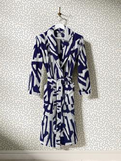 Harlequin x Sophie Robinson Thicket Bath Robe, Lapis - view 2, Multi