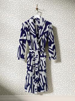 Harlequin x Sophie Robinson Thicket Bath Robe, Lapis - view 2, Multi