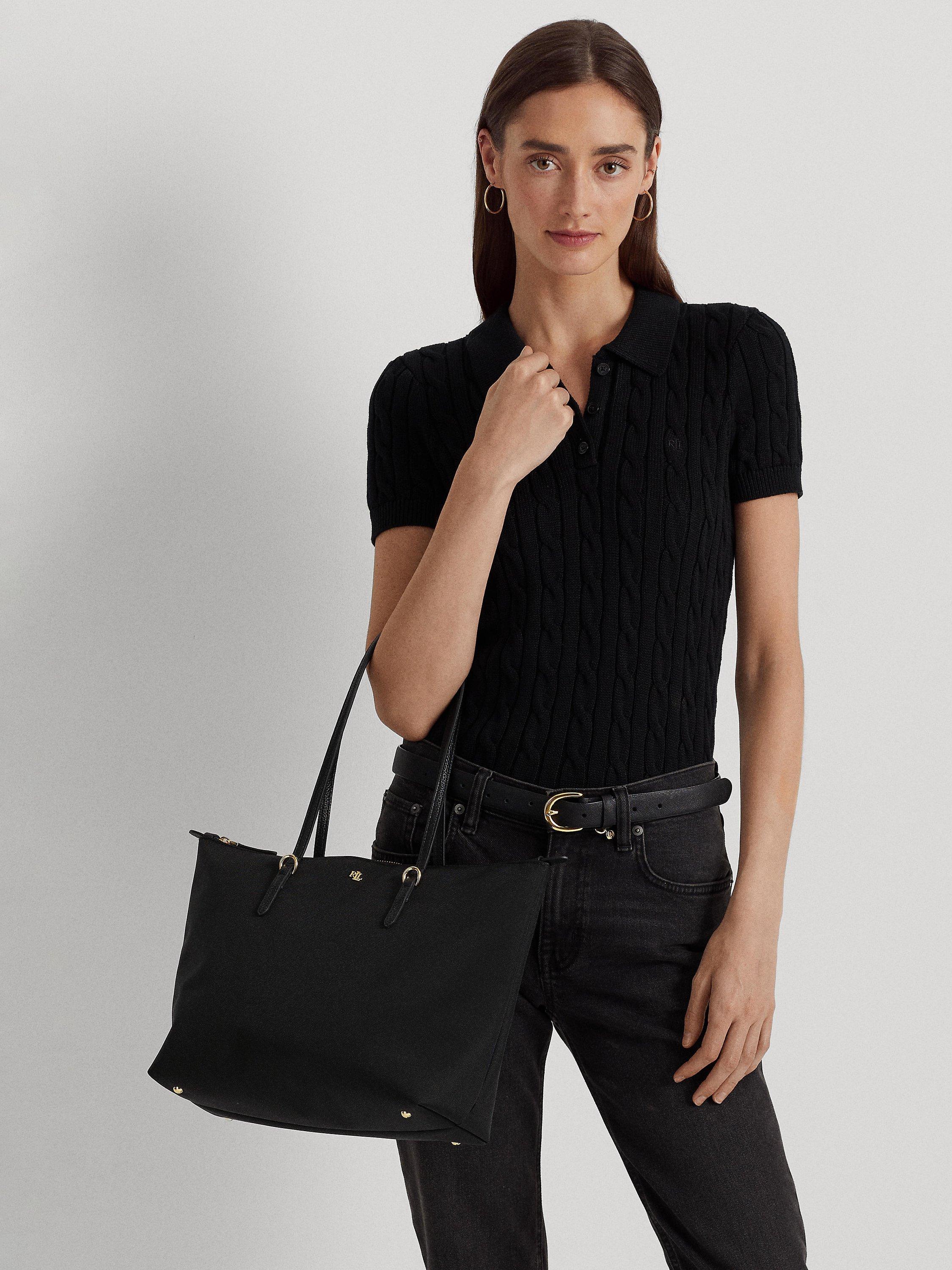 Product image 6 of 7, which shows Lauren Ralph Lauren Keaton 26 Tote Bag, Black