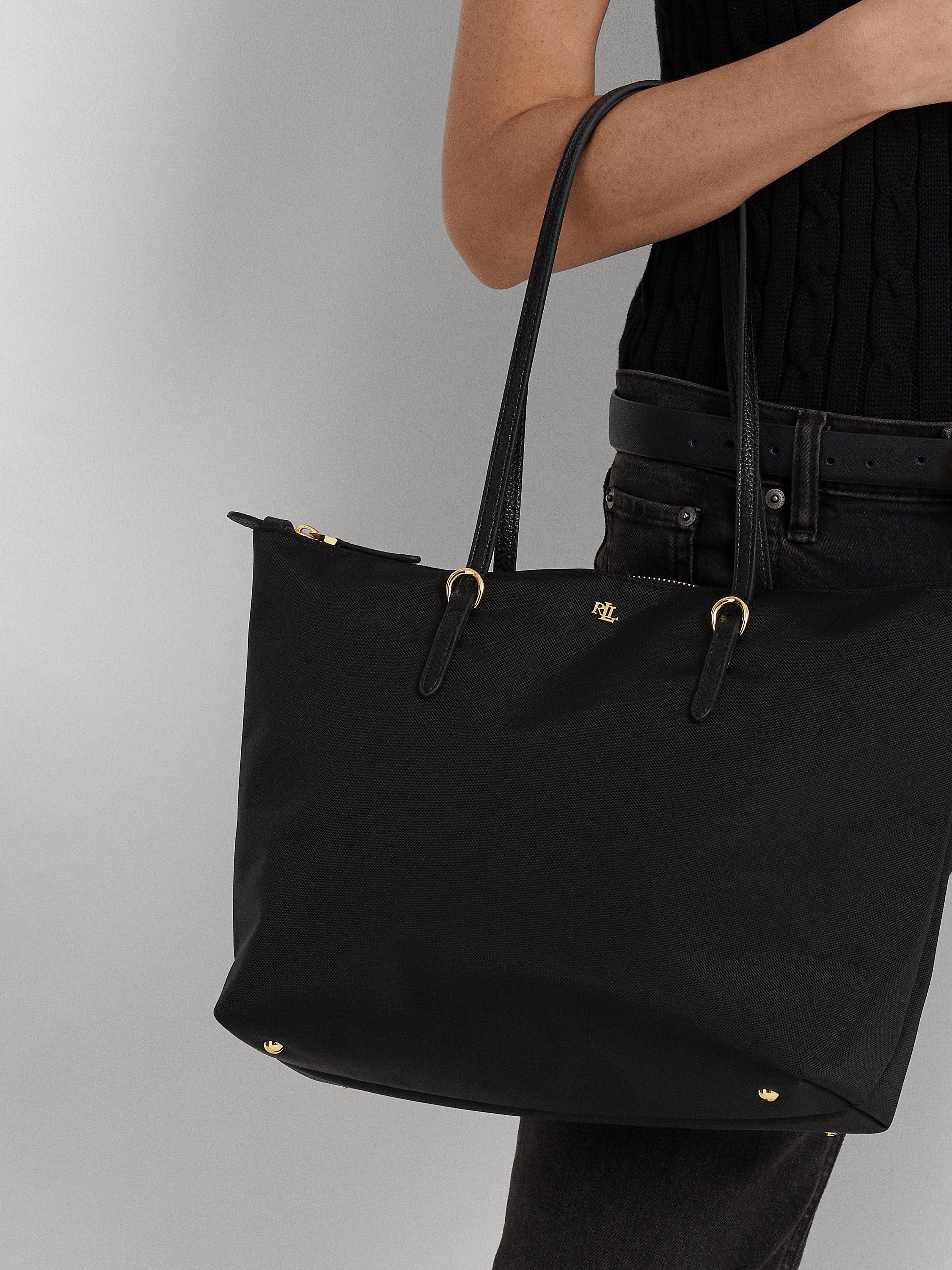 Product image 7 of 7, which shows Lauren Ralph Lauren Keaton 26 Tote Bag, Black