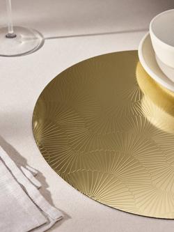 John Lewis Etched Scallop Stainless Steel Round Placemats, Set of 2 - view 2, Gold Gold
