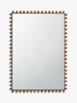 John Lewis Bobbin Rectangular Wood Frame Wall Mirror, 85 x 60cm, Natural, Natural